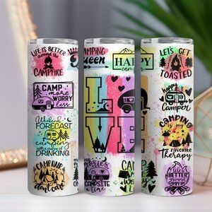 Camping Tumbler, Vacation Tumbler, Mountains, Vacation, Road Trip